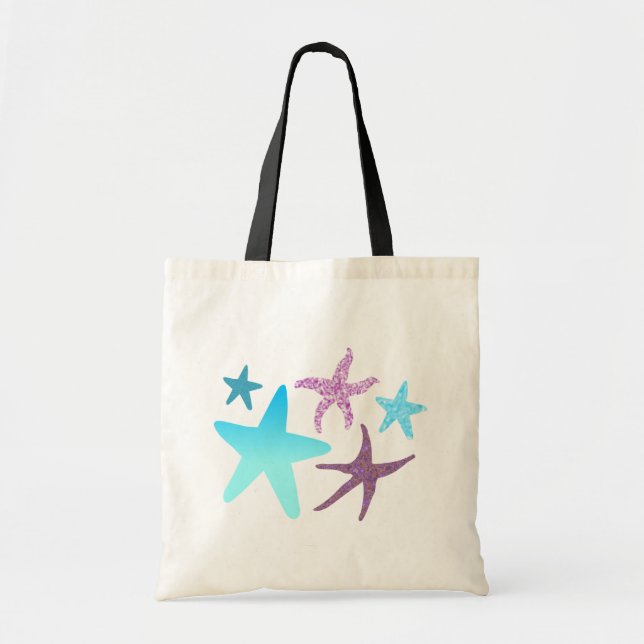 Colourful & Vibrant Starfish Tote Bag (Front)