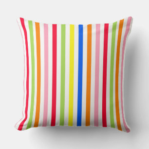 Colourful Vibrant Stripes Pattern Design Cushion
