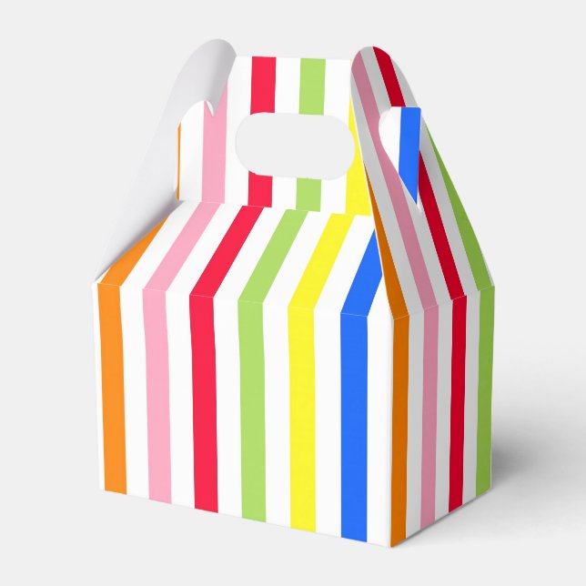 Colourful Vibrant Stripes Pattern Design  Favour Box (Front Side)
