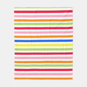 Colourful Vibrant Stripes Pattern Design  Fleece Blanket