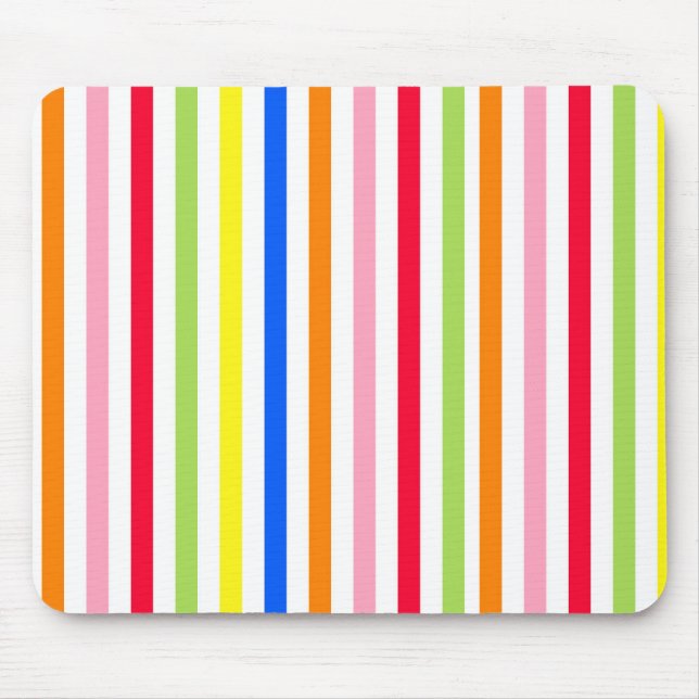 Colourful Vibrant Stripes Pattern Design  Mouse Pad (Front)