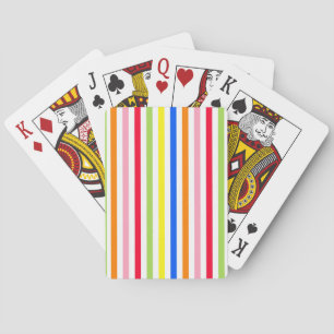 Colourful Vibrant Stripes Pattern Design Playing Cards