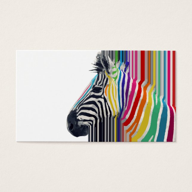 Colourful Vibrant Stripes Zebra Painting (Front)