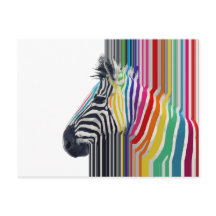 Colourful Vibrant Stripes Zebra Painting