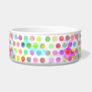colourful vibrant watercolour splatters polka dots
