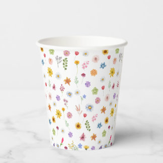 Colourful & Vibrant Wildflowers Paper Cups