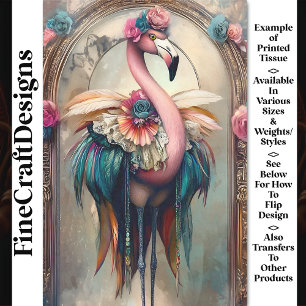 Colourful Victorian Carnival Flamingo BH5 Decoupag Tissue Paper