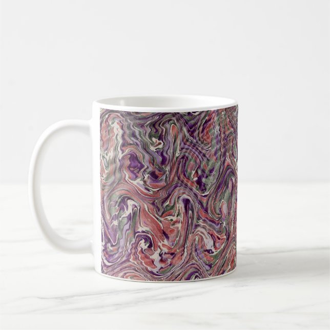 Colourful Victorian Marbled Paper Cover Coffee Mug (Left)