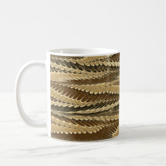Colourful Victorian Marbled Paper Cover Coffee Mug (Left)
