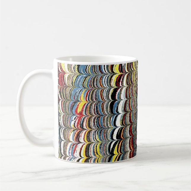 Colourful Victorian Marbled Paper Cover Coffee Mug (Left)