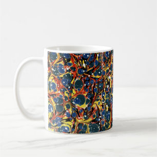 Colourful Victorian Marbled Paper Cover Coffee Mug