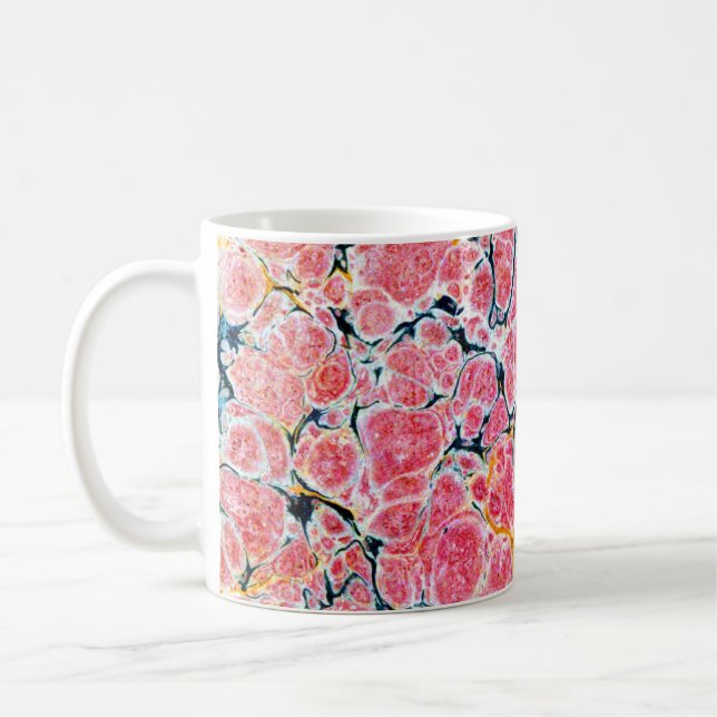 Colourful Victorian Marbled Paper Cover Coffee Mug (Left)