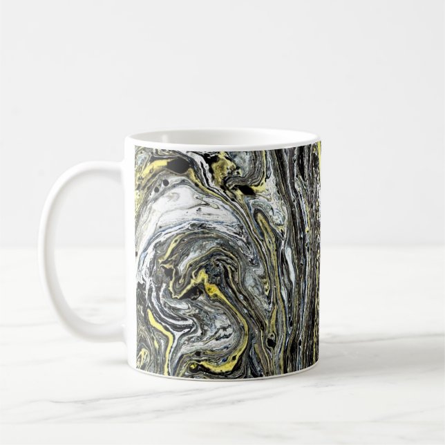 Colourful Victorian Marbled Paper Cover Coffee Mug (Left)