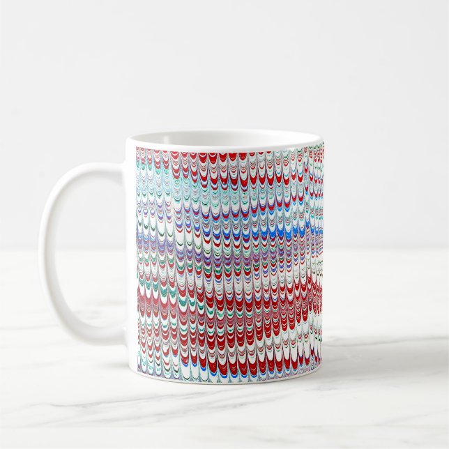 Colourful Victorian Marbled Paper Cover Coffee Mug (Left)
