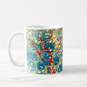 Colourful Victorian Marbled Paper Cover Coffee Mug