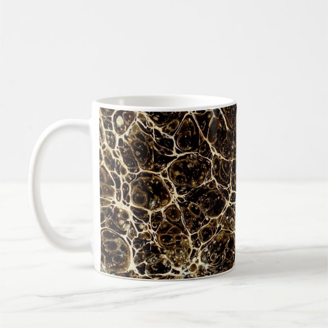 Colourful Victorian Marbled Paper Cover Coffee Mug (Left)