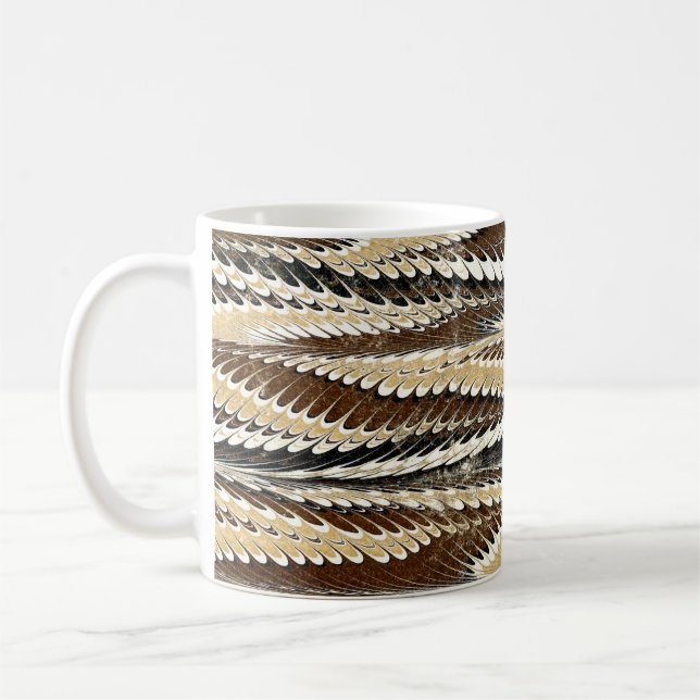 Colourful Victorian Marbled Paper Cover Coffee Mug (Left)
