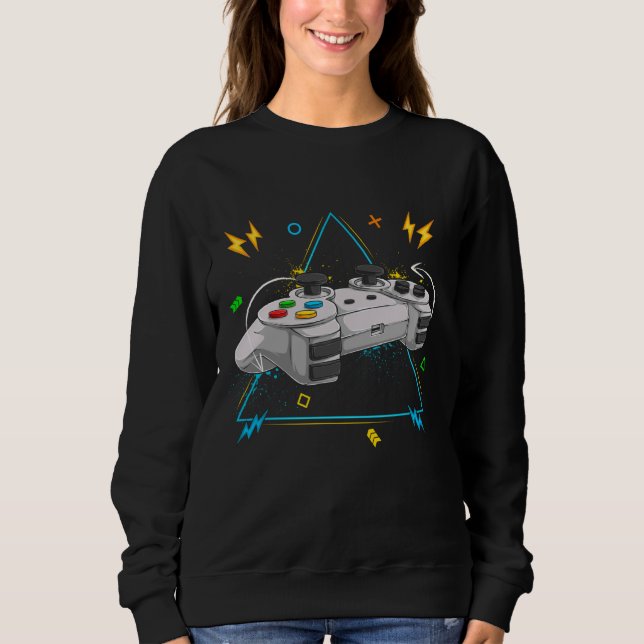 Colourful Video Game Controller - Joystick - Conso Sweatshirt (Front)