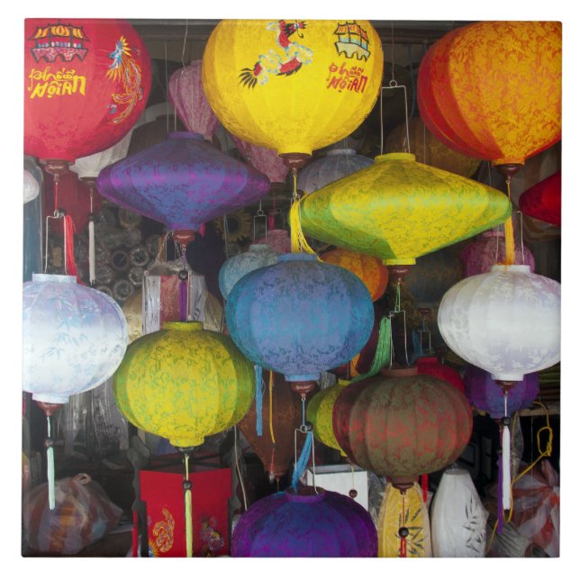 Colourful Vietnamese lanterns Tile (Front)