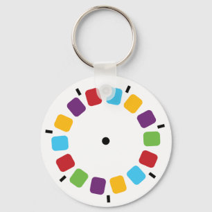 Colourful Viewmaster Reel Retro Modern Key Ring
