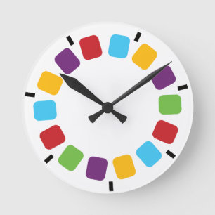 Colourful Viewmaster Reel Retro Modern Round Clock