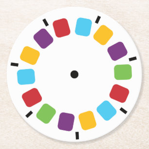 Colourful Viewmaster Reel Retro Modern Round Paper Coaster