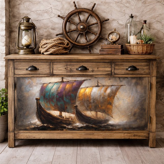 Colourful Viking Sails Decoupage Tissue Paper (Colorful Viking Sails Decoupage Tissue Paper)