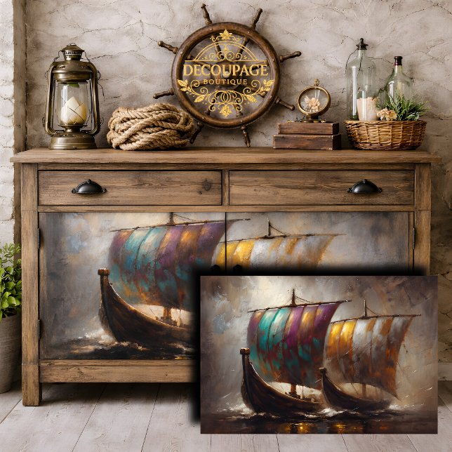 Colourful Viking Sails Decoupage Tissue Paper (Colorful Viking Sails Decoupage Tissue Paper)