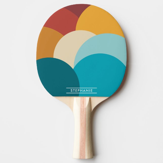 Colourful Vintage Abstract Art Personalised  Ping Pong Paddle (Front)