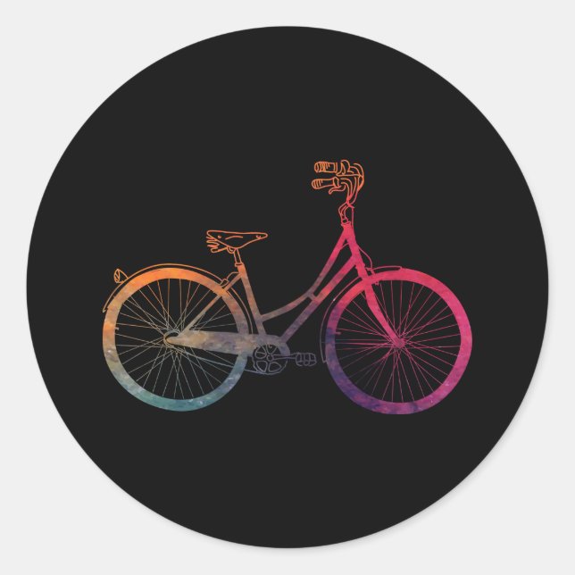 Colourful Vintage Bicycle Sticker (Front)