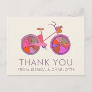 Colourful Vintage Bike Illustration Personalised  Postcard