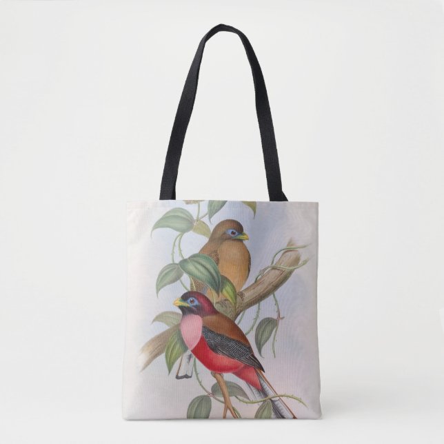 Colourful Vintage Bird Illustration Tote (Front)