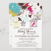 Colourful Vintage Birdcages Baby Shower Invitation (Front/Back)