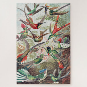Colourful Vintage Birds Jigsaw Puzzle