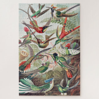 Colourful Vintage Birds Jigsaw Puzzle