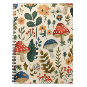 Colourful Vintage Botanical Mushroom Notebook