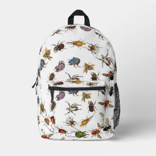 Colourful Vintage Bugs & Beetles Pattern Printed Backpack