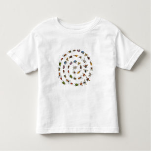 Colourful Vintage Bugs & Beetles Pattern Toddler T-Shirt