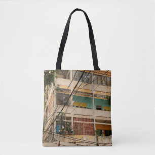 Colourful Vintage Building - Vietnamaged, ancient, Tote Bag