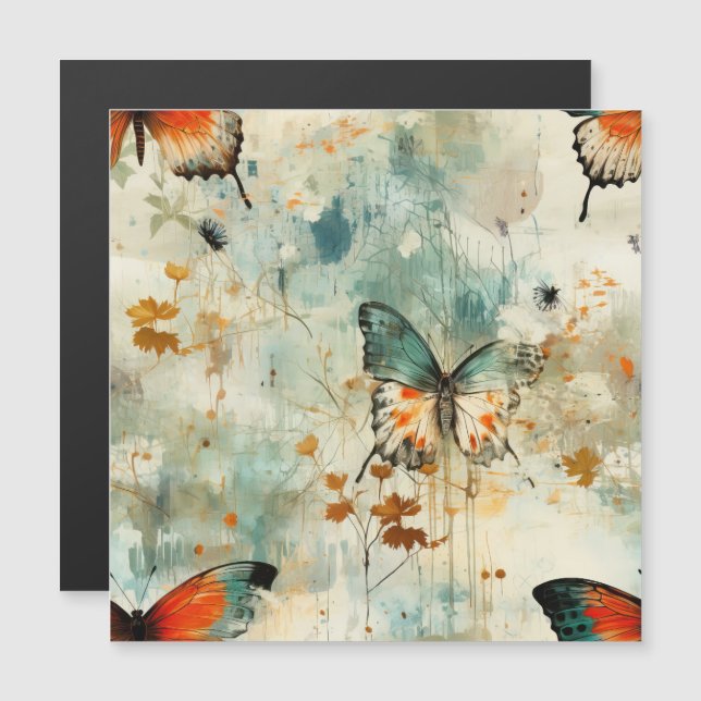 Colourful Vintage Butterflies and Flowers (4) (Front/Back)