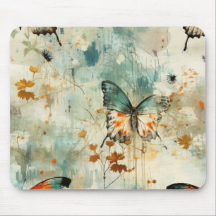 Colourful Vintage Butterflies and Flowers (4) Mouse Pad
