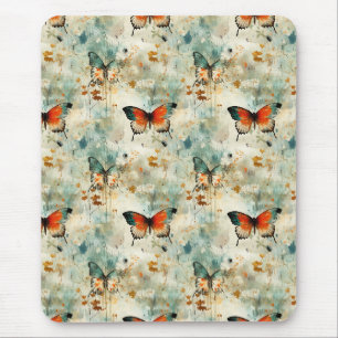 Colourful Vintage Butterflies and Flowers (4) Mouse Pad