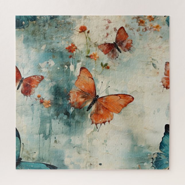 Colourful Vintage Butterflies and Flowers (9) Jigsaw Puzzle (Vertical)