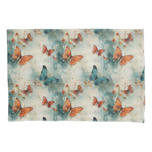 Colourful Vintage Butterflies and Flowers (9) Pillowcase