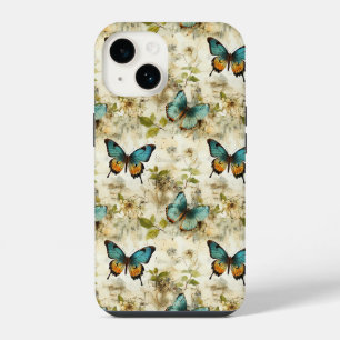 Colourful Vintage Butterflies and Flowers iPhone 14 Case