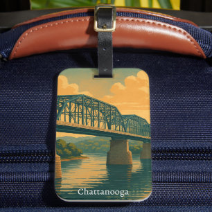 Colourful Vintage Chattanooga Tennessee Travel Luggage Tag