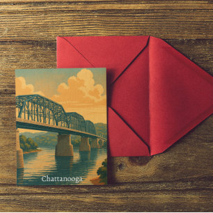 Colourful Vintage Chattanooga Tennessee Travel Postcard