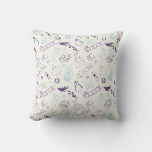 Colourful vintage christmas animals and bird cushion