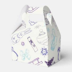 Colourful vintage christmas animals and bird favour box