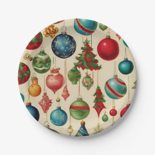 Colourful Vintage Christmas Hanging Ornaments  Paper Plate